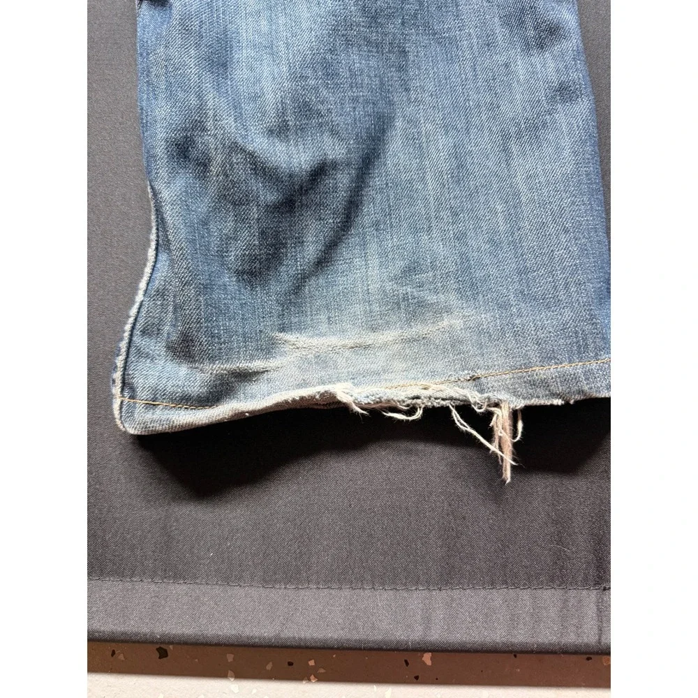 Ecko Unltd Relaxed Straight Leg Jeans Blue Whiskered Denim Sz 38 Y2K Streetwear
